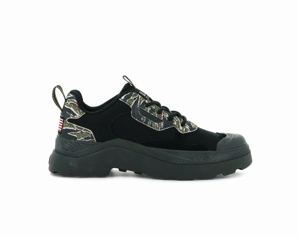 Palladium Pallakix 90 Low Camo Mens Low Top Sneakers Black/Multicolor Australia [RLWDBG-851]